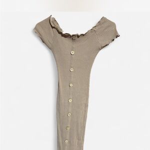 Derek Heart Ribbed Knit in Brown Dress